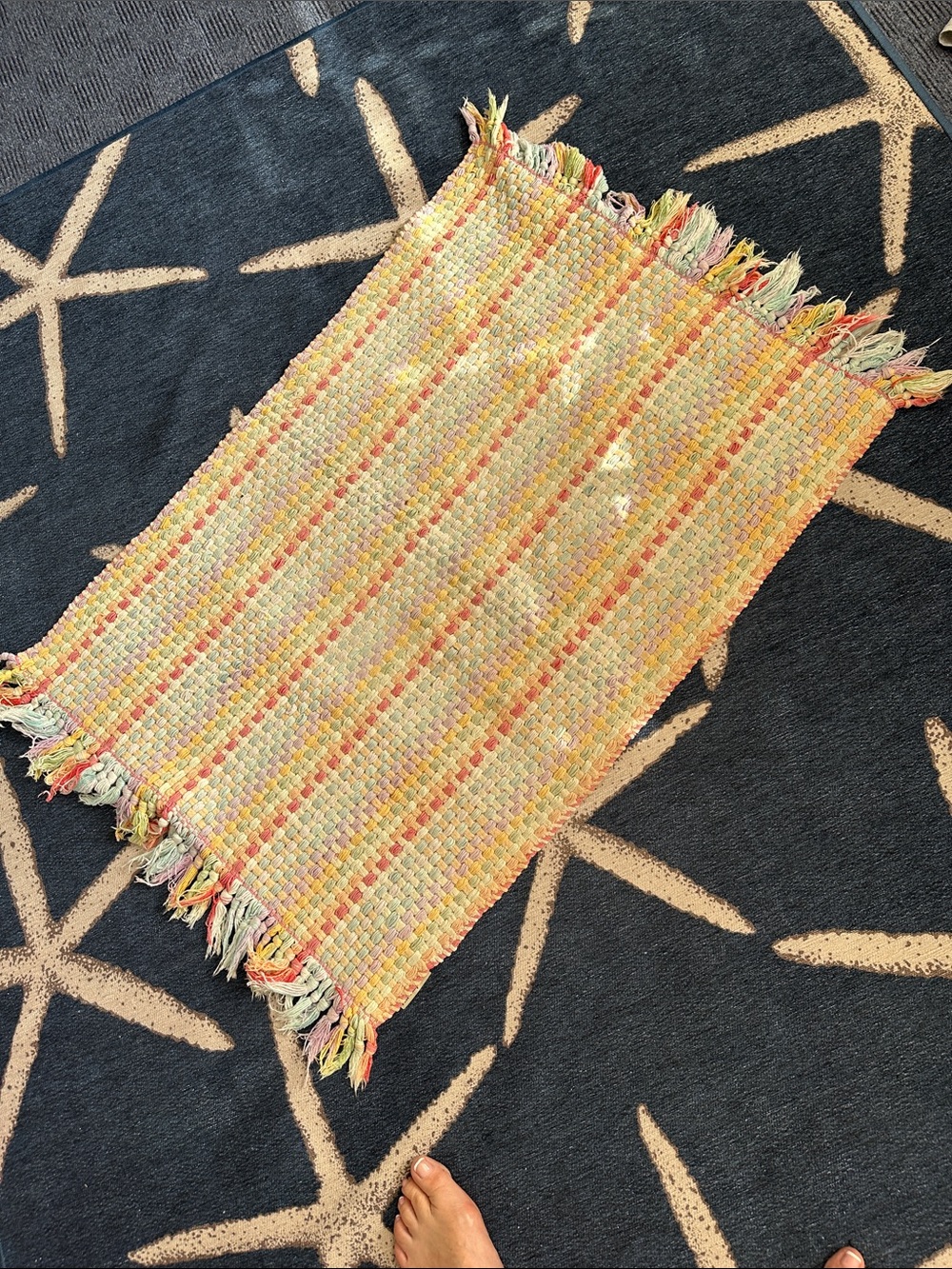 Pier 1 Imports Handwoven Pastel Cotton Accent Rug - Multicolor